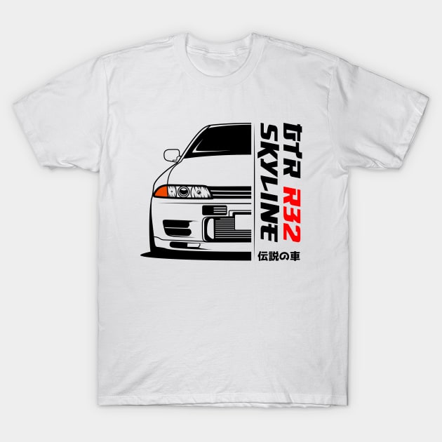 R32 Front JDM T-Shirt by GoldenTuners